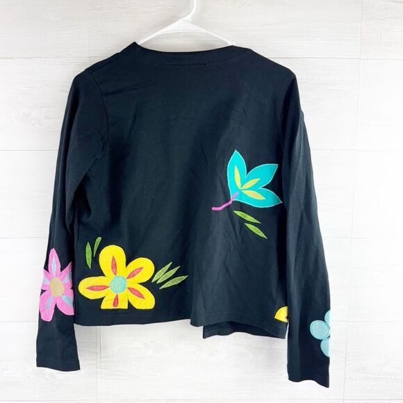 Michael Simon Lite Floral Quilted Button Down Cardigan Jacket - Picture 3 of 5